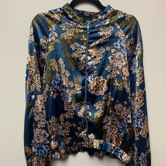 Lightweight bomber floral jacket, Wet Seal, size XL - Picture 1 of 9